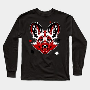 African wild dog - red/blk Long Sleeve T-Shirt